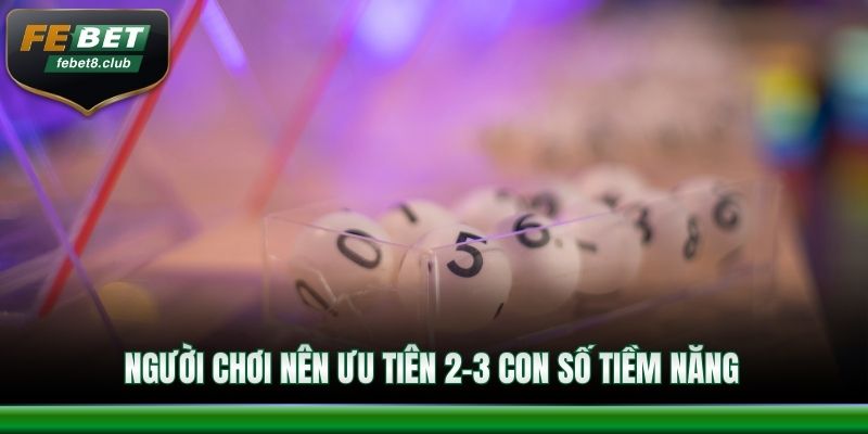 Người chơi nên ưu tiên 2-3 con số tiềm năng
